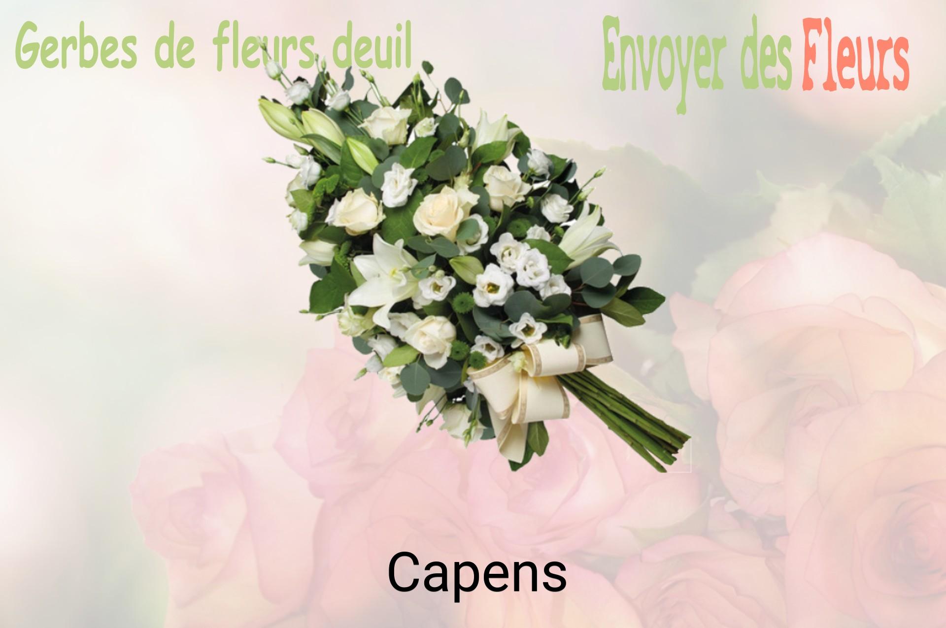 Gerbe de fleurs de deuil livrée à Capens